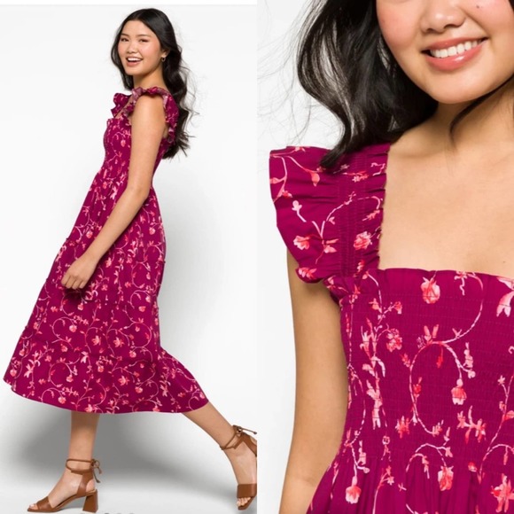 Hill House Dresses Hill House The Ellie Nap Smocked Midi Dress In